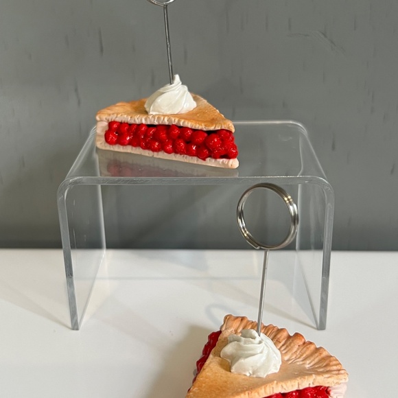 Cherry Pie Place Card Holders Set of 2 – Handmade Ceramic Table Decor Holiday - Picture 7 of 16